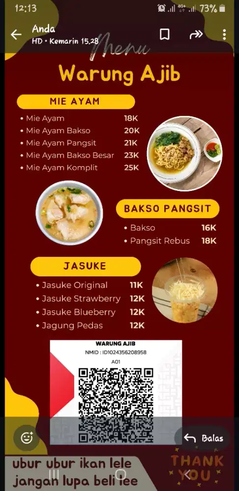 Penjaga stand mi ayam dan baso