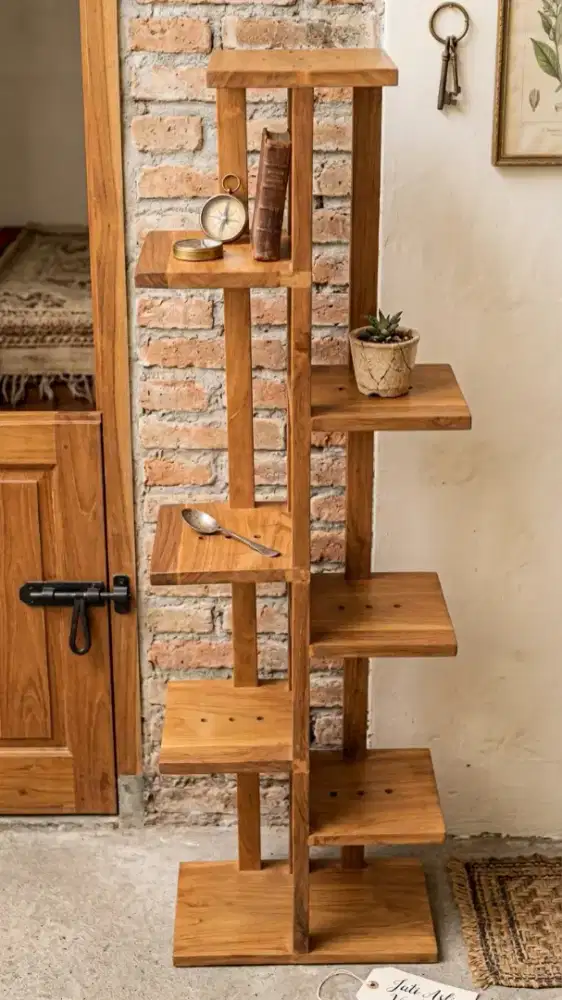 Rak kayu jati 130cm tinggi