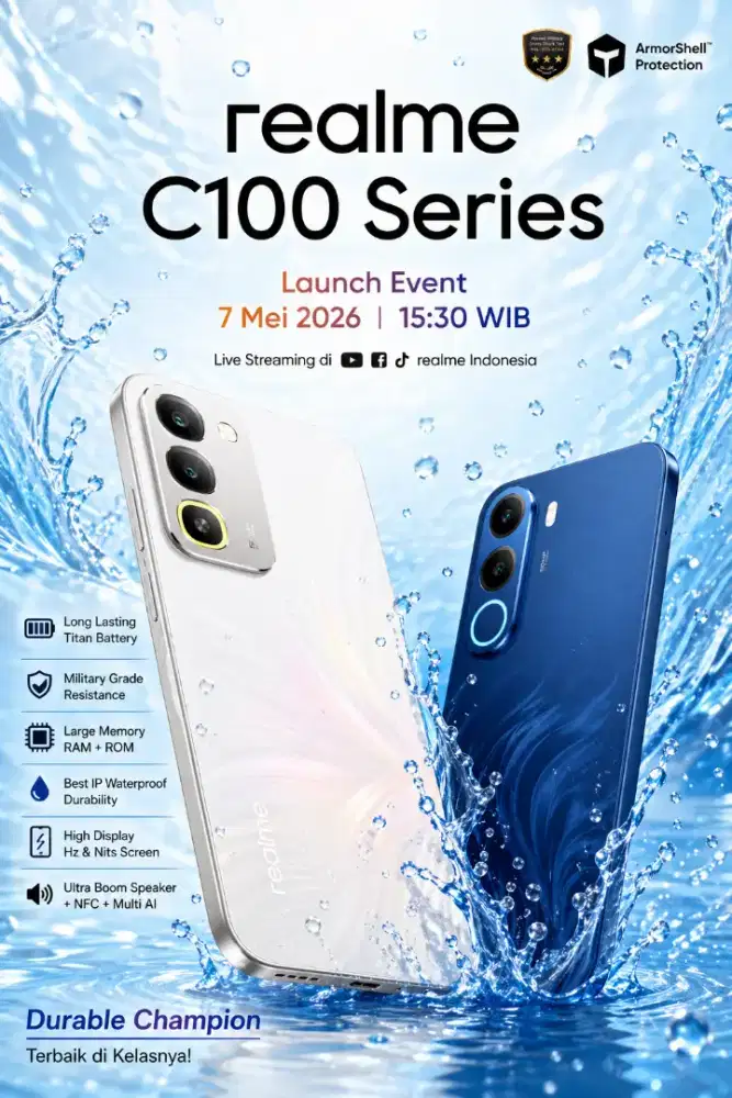 Coomingsoon REALME C100 series dengan Titan baterai 8000mAh