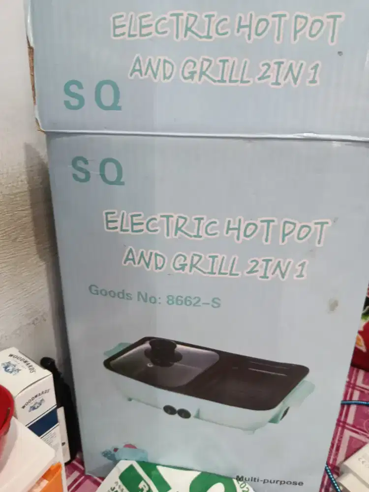 Electric hotpot and grill 2in1