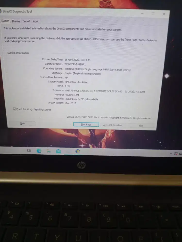 Laptop Murah Hp 14s AMD A9 gen9 ram 4 HDD 1tb