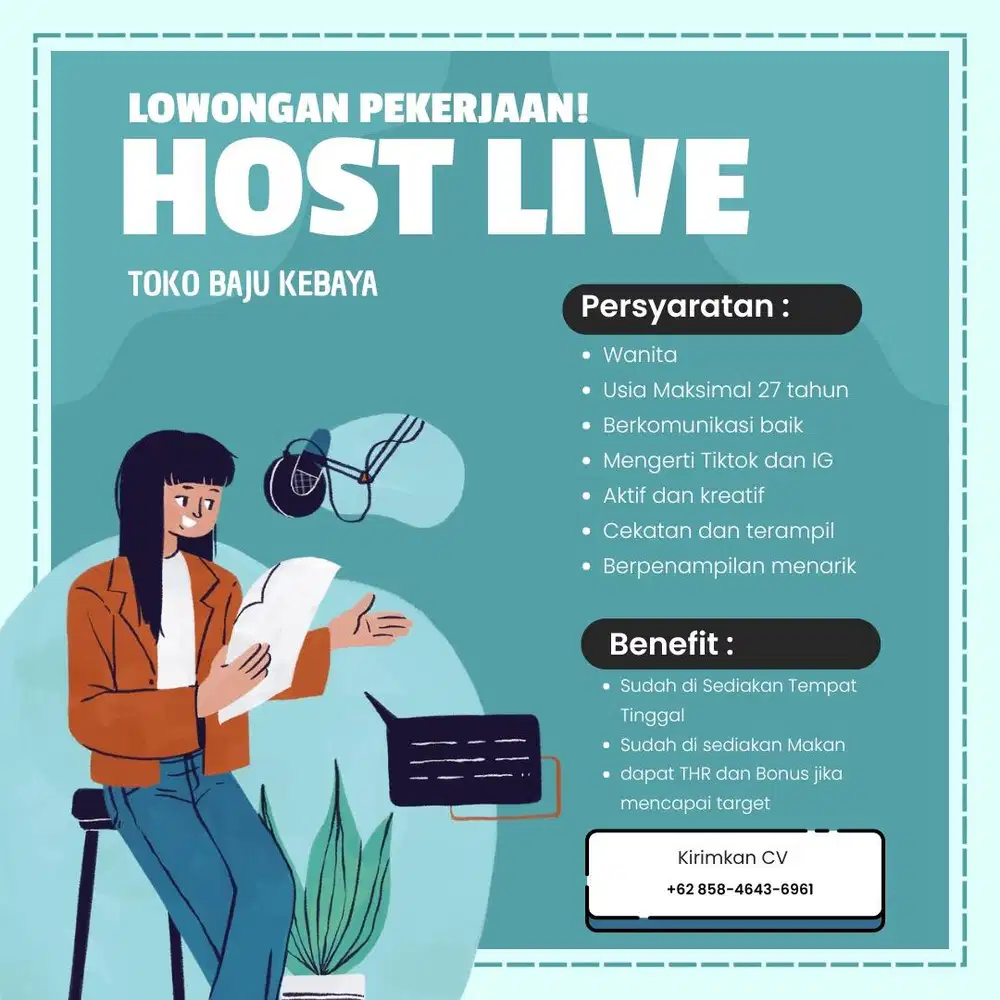 LOWONGAN PEKERJAAN HOST LIVE BAJU KEBAYA
