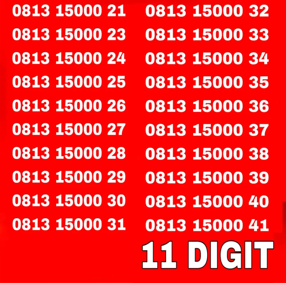 Nomor cantik simpati telkomsel 11 digit super rapih