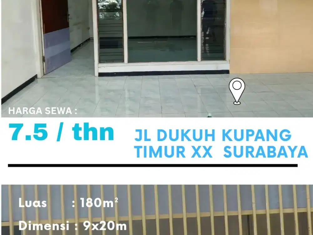 Disewakan Rumah Jl Dukuh Kupang Timur XX Surabaya