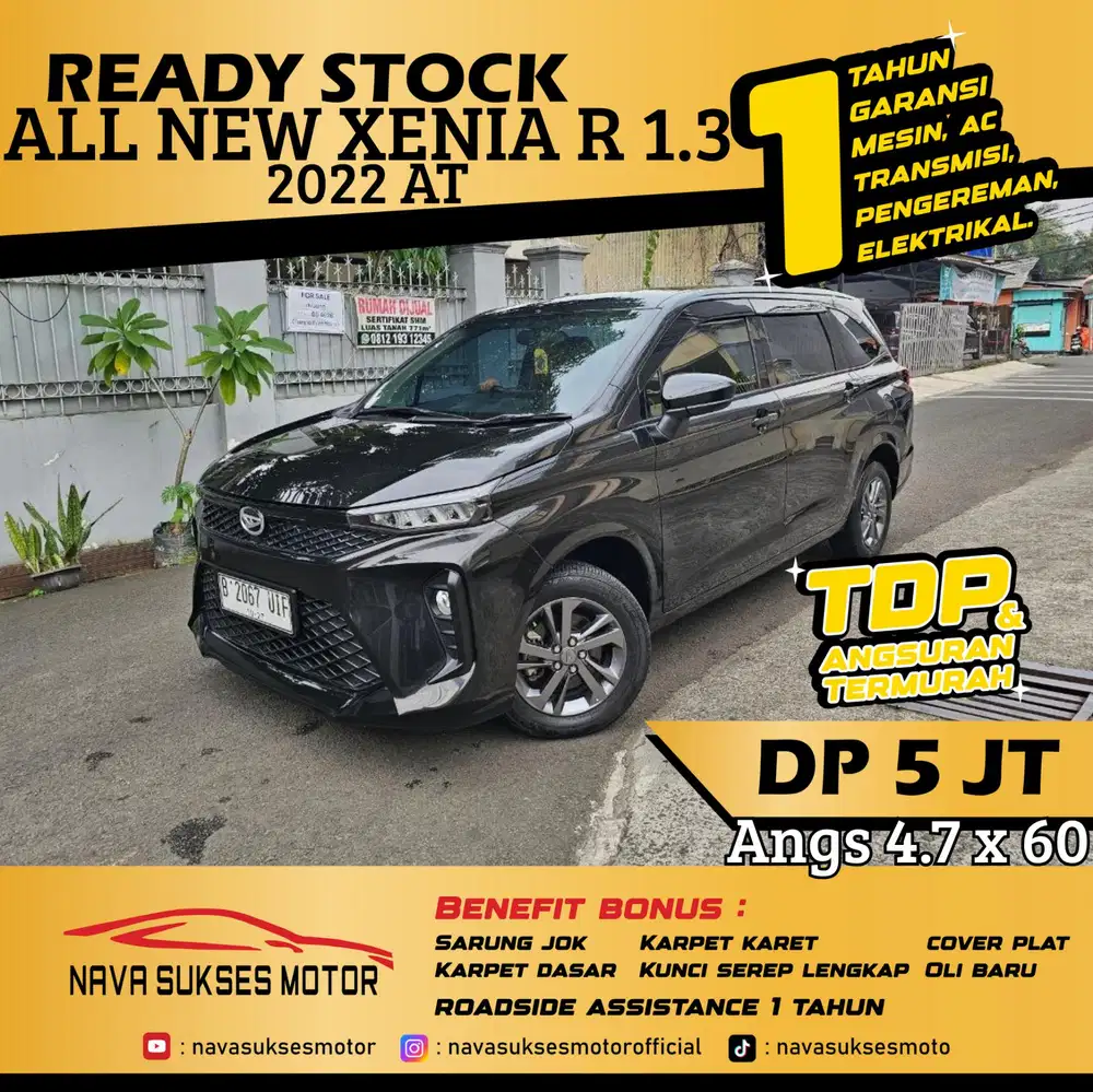 TDP 5 Jt Angs Termurah All New Xenia R 1.3 2022 Matic Hitam Low Km