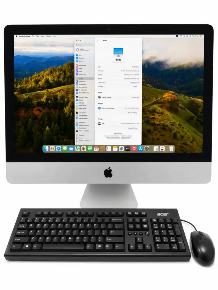 IMac 2017 4k 21inch Intel i5 16/128+500 GB Silver Dual VGA Murah