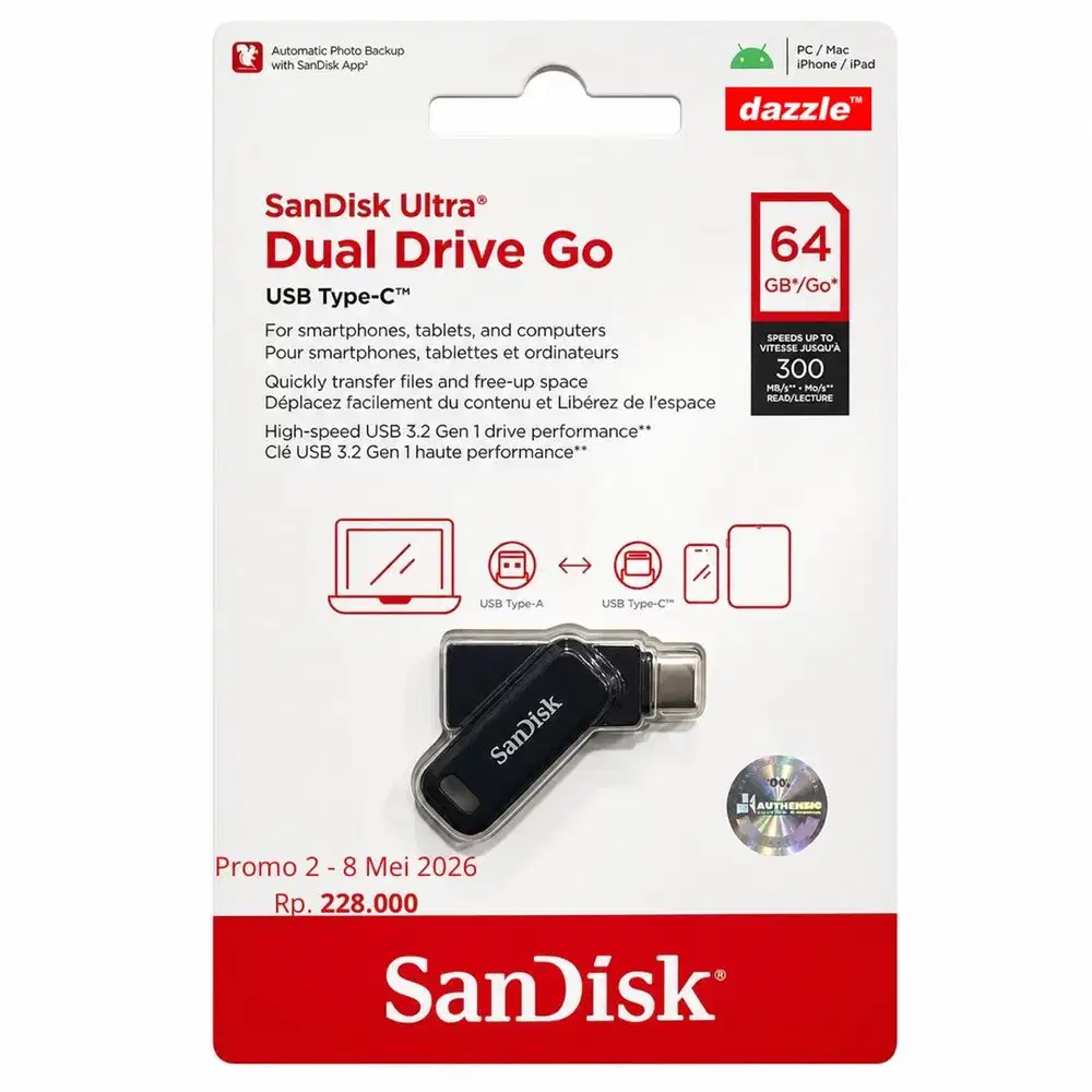 Flashdisk Sandisk Go type C 64gb