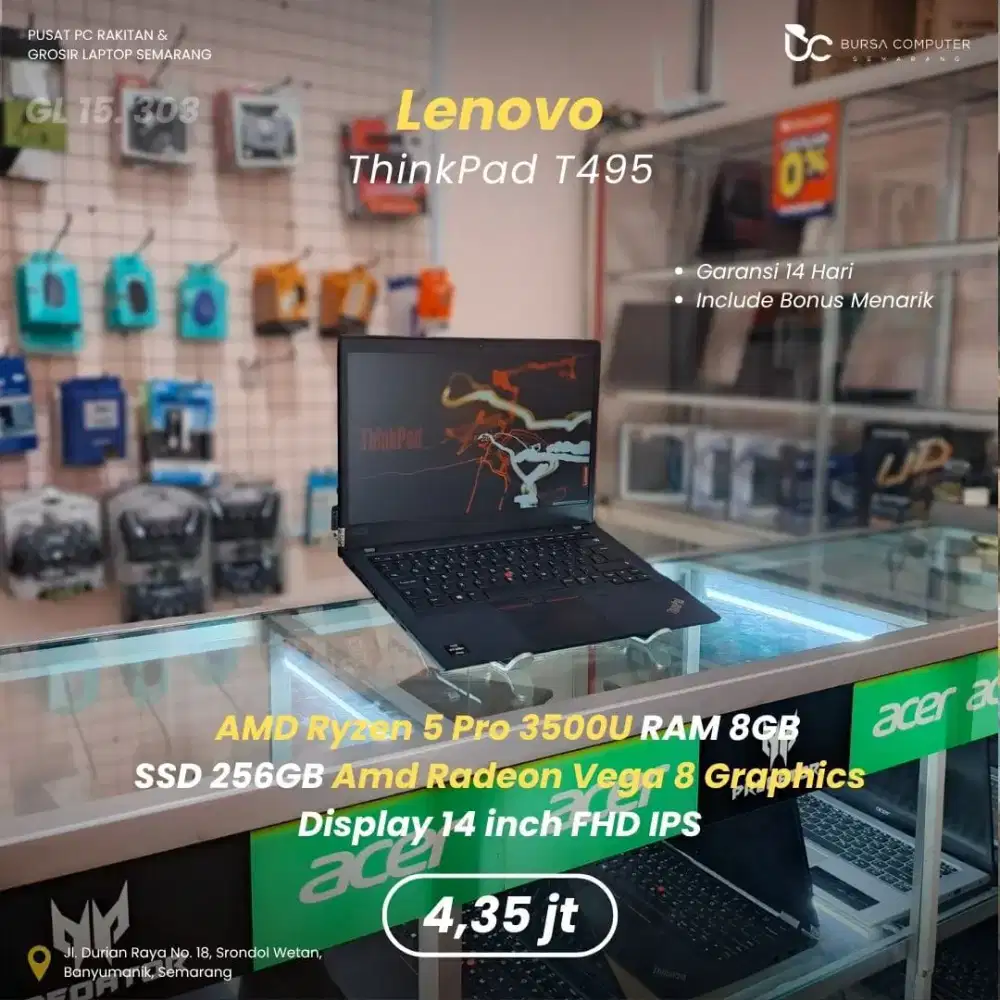 LENOVO Thinkpad T495 | Ryzen 5 3500U 8GB 256GB