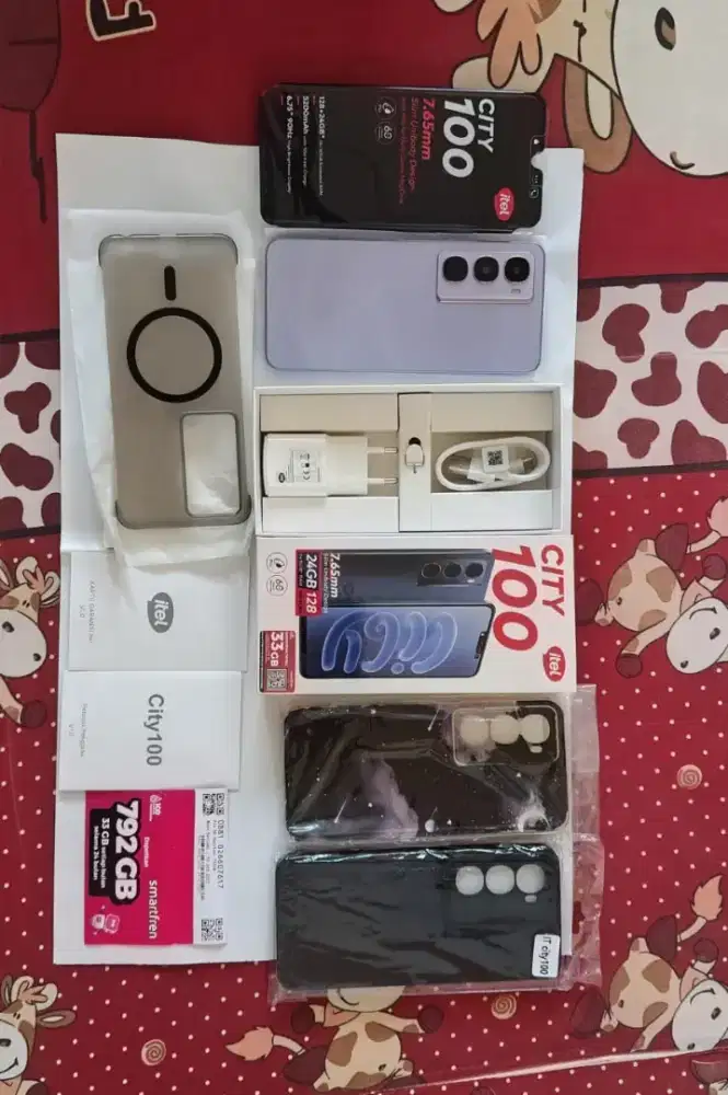 Hp ITEL CITY100(8/128)FairyPurple LikeNew98%Fullset Ex.Resmi + Bonus.