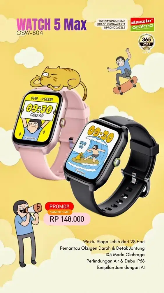 Smartwatch Oraimo x Tahi Lalats OSW-804