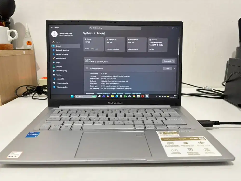 ASUS Vivobook Core i5 Gen 12 RAM 8GB SSD 512GB + Printer Canon G2010