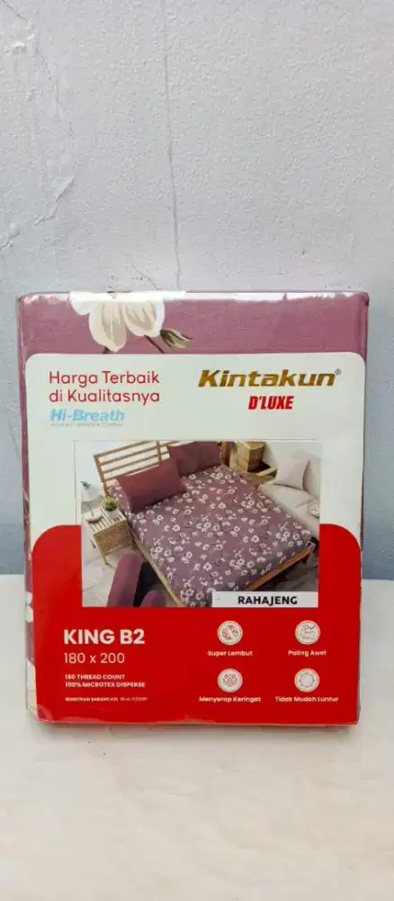 Sprei Kintakun D’Luxe King 180x200 Baru Segel Motif Rahajeng