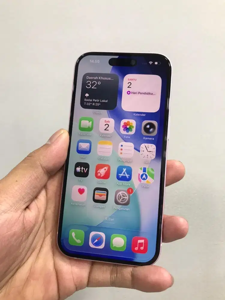 Iphone 15 pink bh100 like new garansi 2027