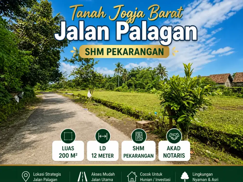 Dijual Tanah Murah Jogja Jl Palagan Siap Bangun SHM Pekarangan