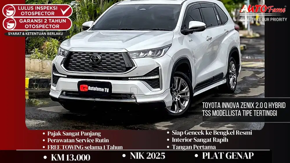 Toyota Innova Zenix 2.0 Q Hybrid TSS Modellista TIPE TERTINGGI White O