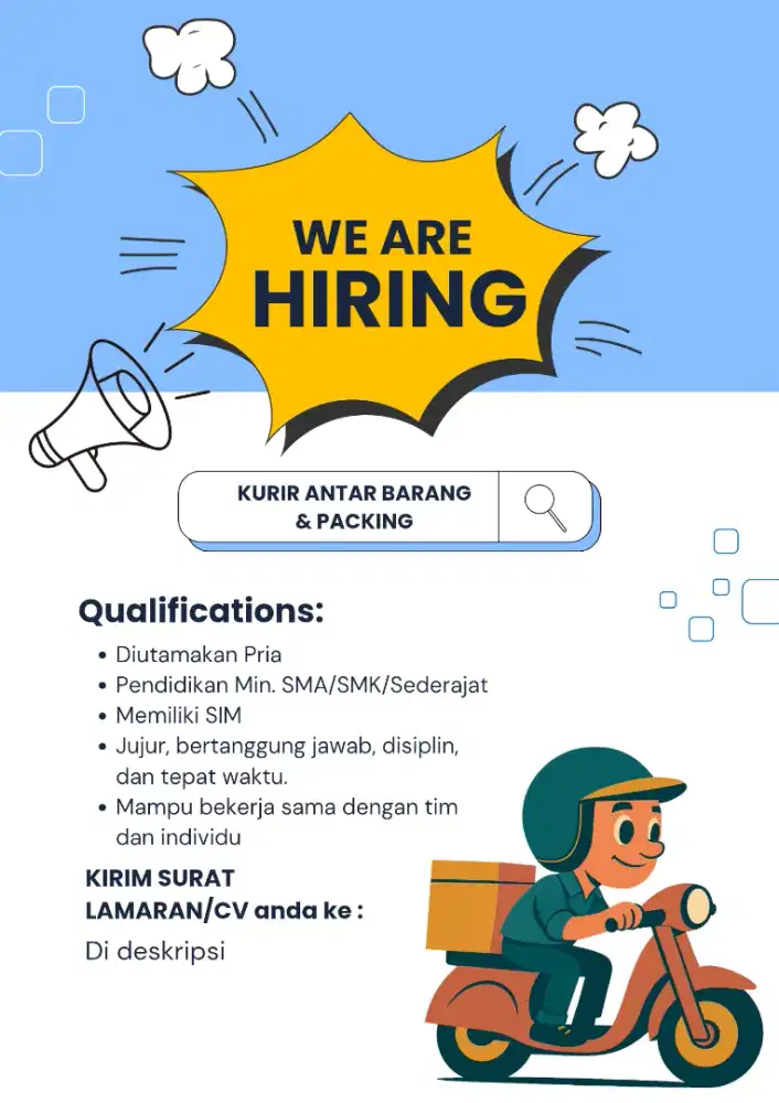 LOWONGAN PEKERJAAN DRIVER DAN PACKING JAKARTA BARAT