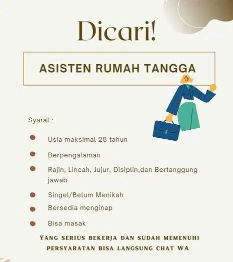 Lowongan Asisten Rumah Tangga
