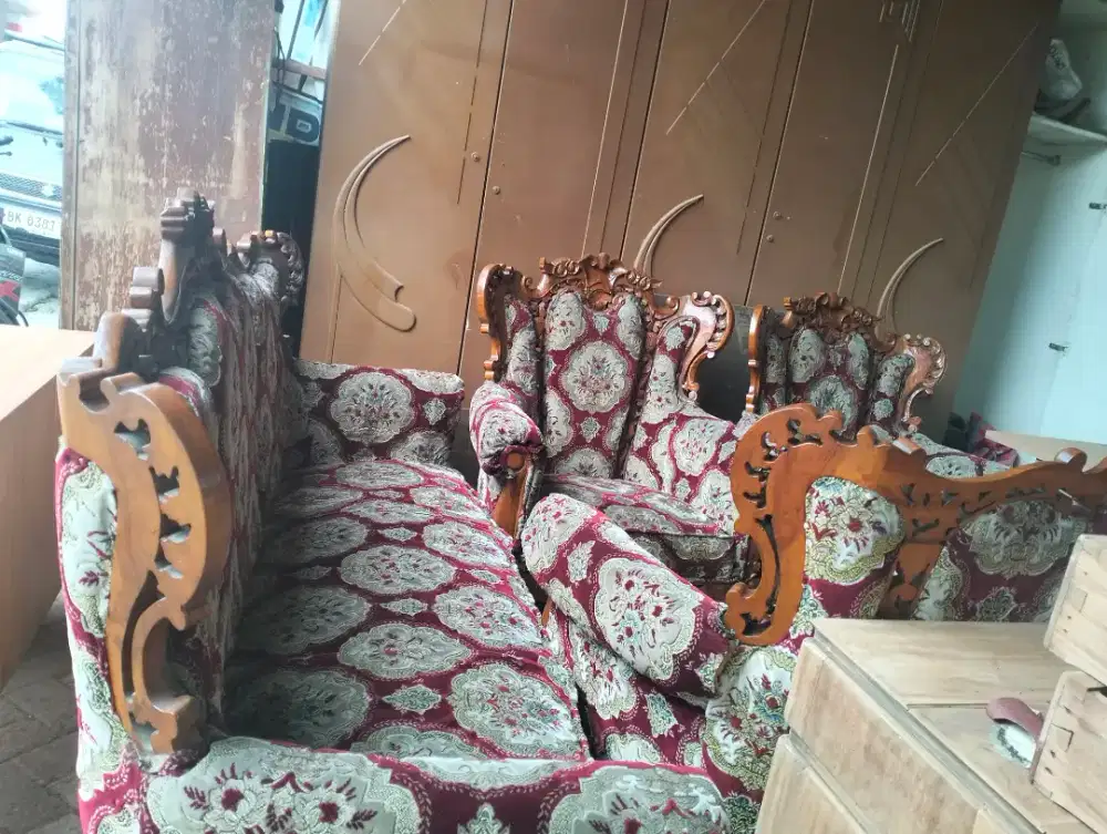 set kursi tamu jati Jepara asli siap pakai