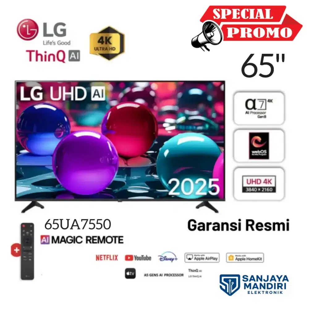 LG UHD AI 65 65UA7550PSA Smart TV 4K HDR10 Proalpha 7 4K AI Processor