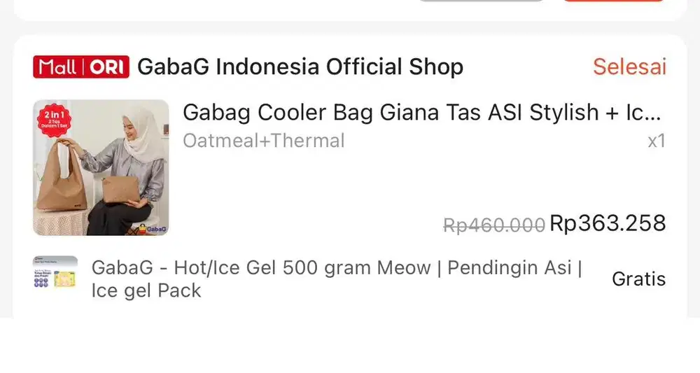 Gabag Cooler Bag Giana Tas ASI Stylish + Ice Gel 20 Jam Bergaransi