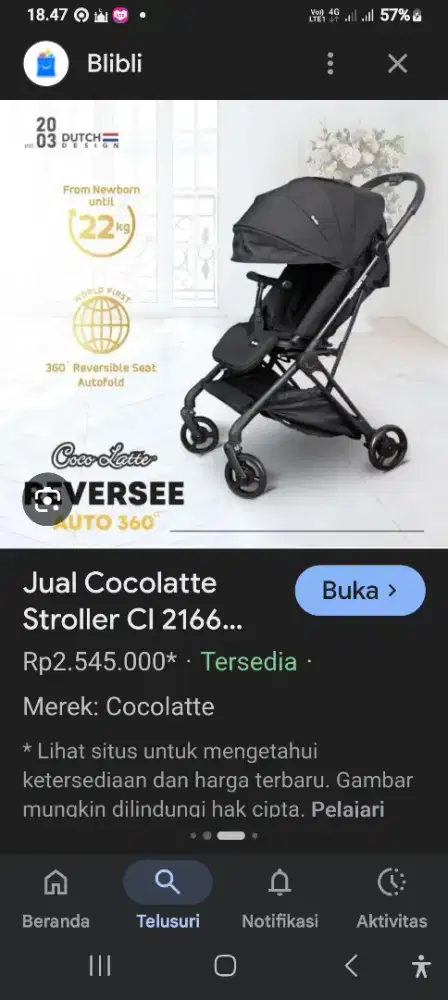 Dijual stroler cocollate iconic msg seseg bagus cabin size