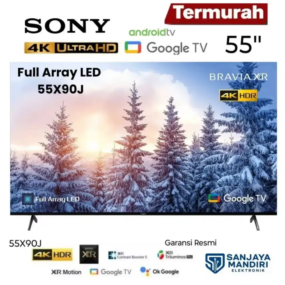 SONY 4K UHD BRAVIA XR Google Android TV FullArray 55X90J TriluminosPRO