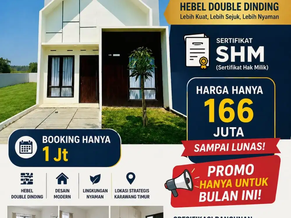 DIJUAL PERUMAHAN SUBSIDI DI KARAWANG TIMUR, LOKASI STRATEGIS, HARGA TERJANGKAU, BEBAS BANJIR