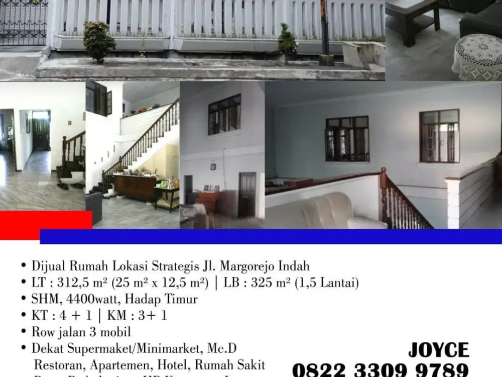 Dijual Rumah Lokasi Strategis JI. Margorejo Indah