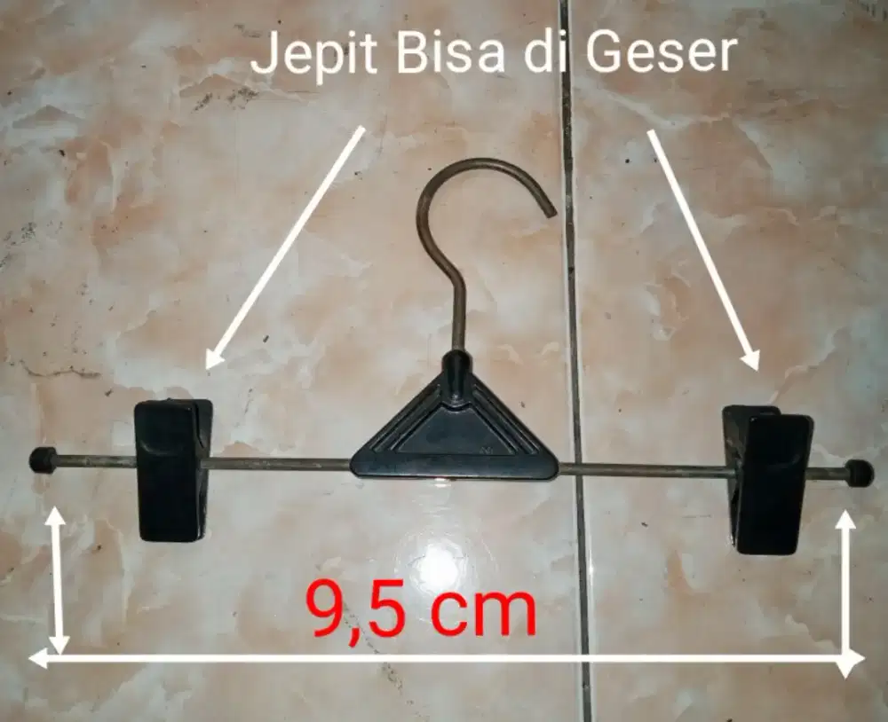 Hanger Jepit Kawat Besi Plastik untuk Gantungan Celana Rok.dll