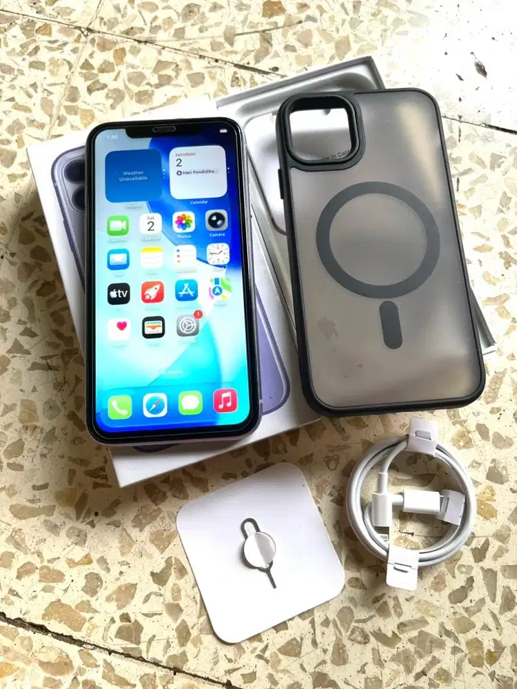 iPhone 11 128GB Purple Fullset BC Regis Beacukai