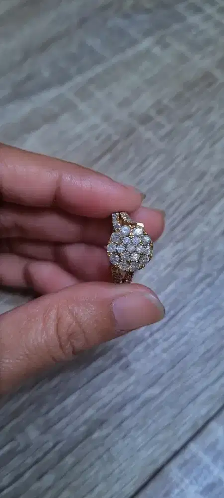 Cincin Perak Berlian 3,63 gr| Size 6| 35 Berlian Natural Total 0,52 Ct