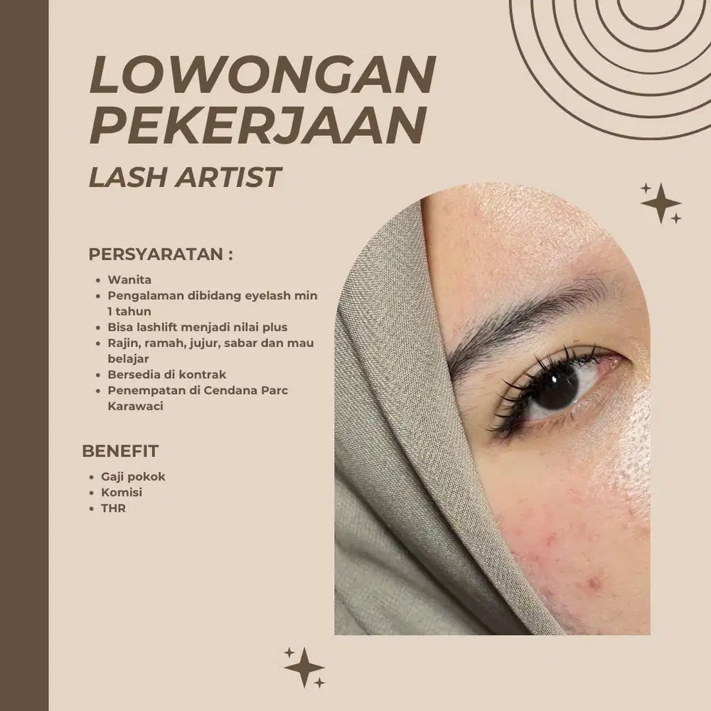 LOWONGAN KERJA LOKER EYELASH EXTENSION LASH ARTIST KARAWACI TANGERANG