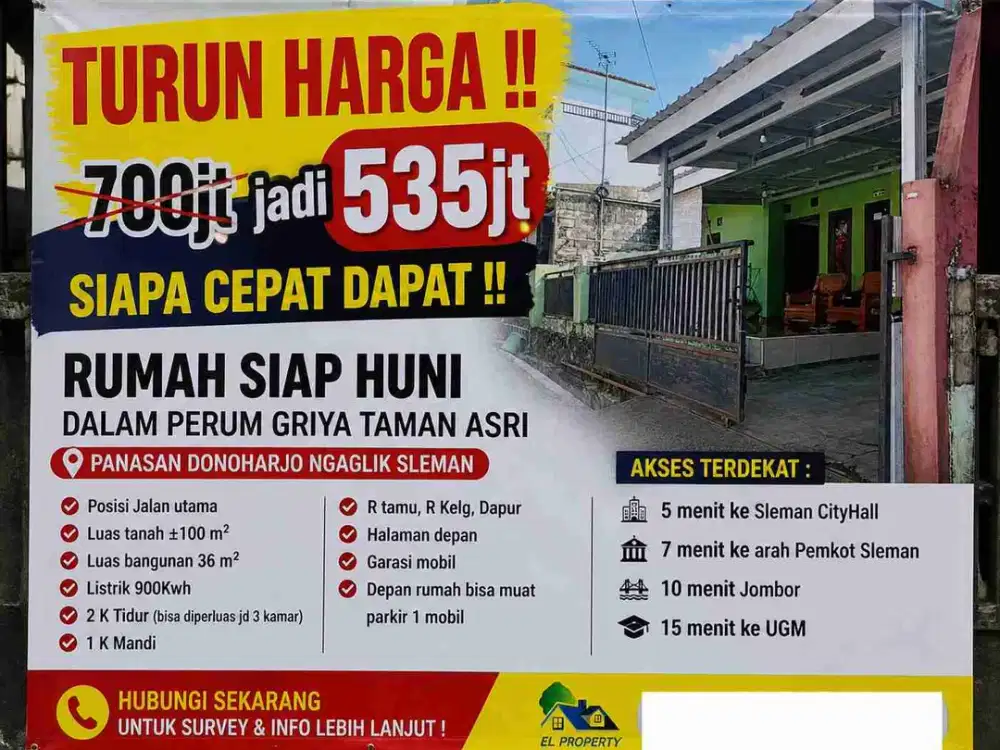 TURUN HARGA DRAMATIS! Rumah Siap Huni di Ngaglik Sleman – Tinggal Bawa Koper!