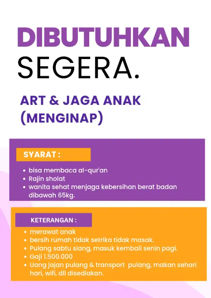 Jaga anak dan art