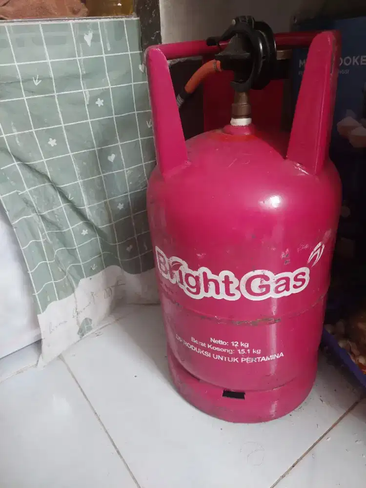 Tabung gas pink bright gas 12 kg dan kompor gas rinai