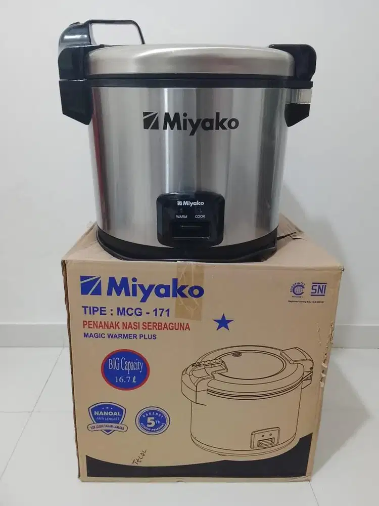 Rice cooker miyako baru jual rugi 16.7 liter