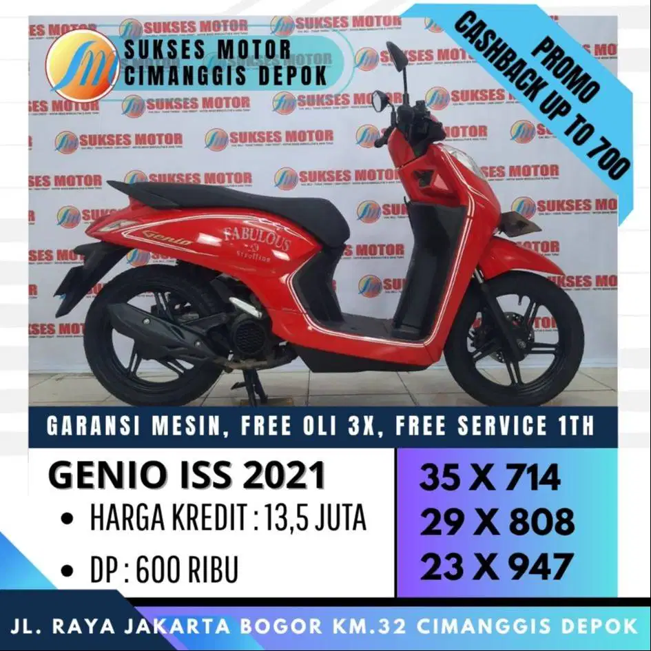 GENIO ISS 2021 TERMURAH DP CICILAN RINGAN [SUKSES MOTOR]