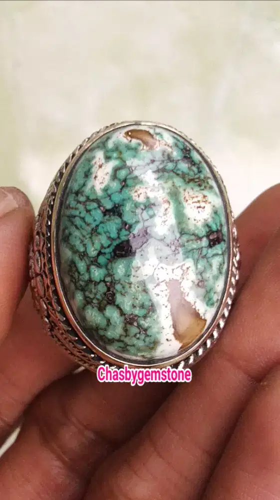 Natural Pirus Hubei serat antik unik-Batu Pirus Hubei warna unik langk