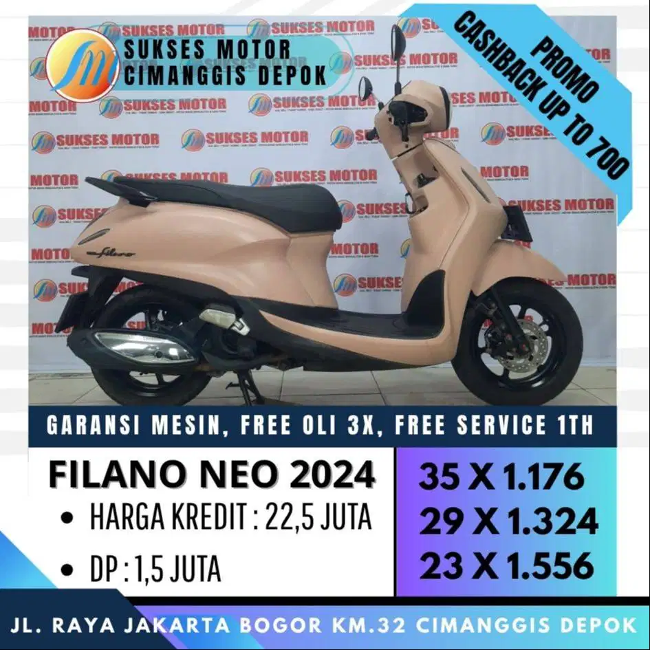GRAND FILANO NEO 2024 PINK MULUS UNIT BERGARANSI PAYMENT CC BISA