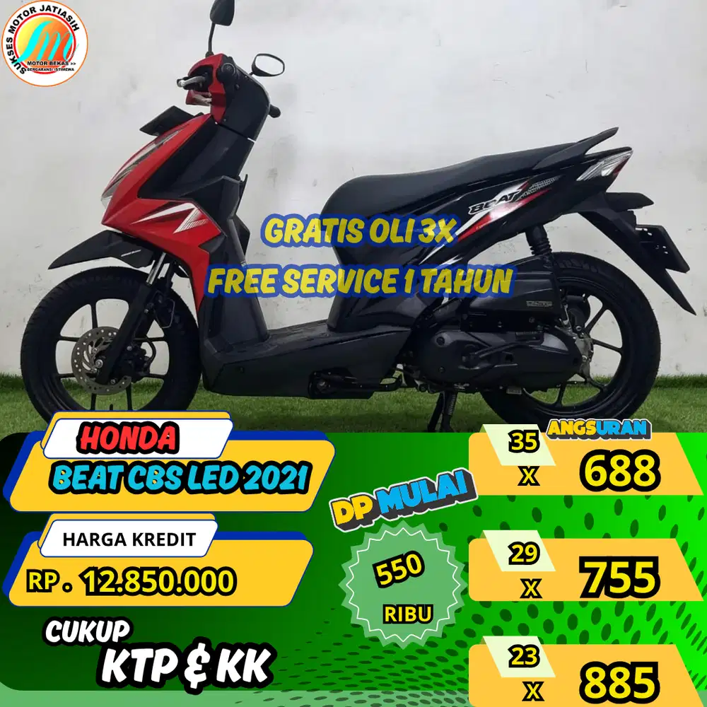 HONDA BEAT CBS LED 2021DP &ANGSURAN TERMURAH SYRT KTP&KK(SUKSESMOTOR)