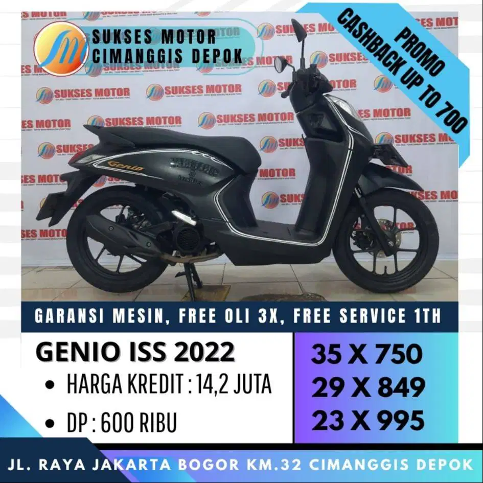 DP 600 GENIO ISS 2022 CASH KREDIT CICILAN RINGAN [SUKSES MOTOR]