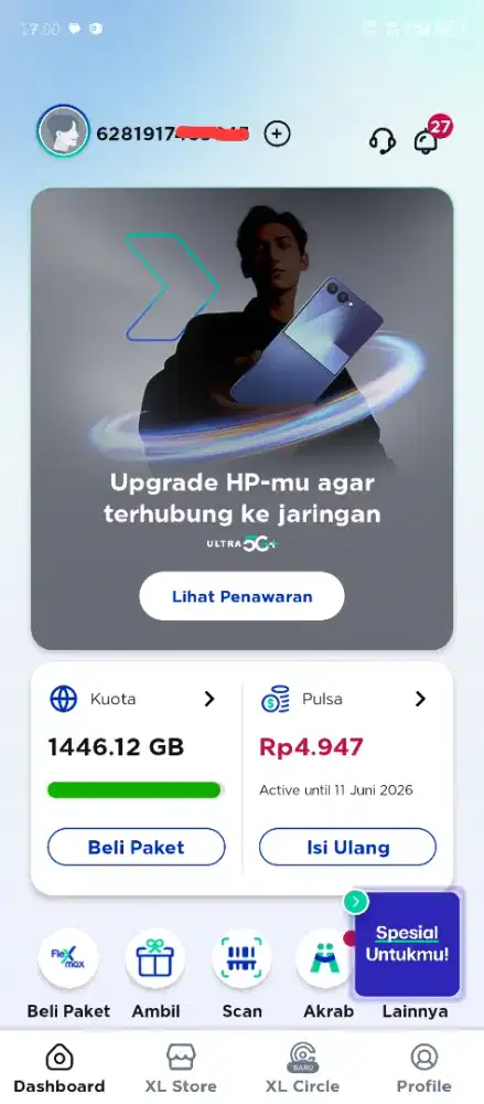 kartu xl kuota 1446 GB