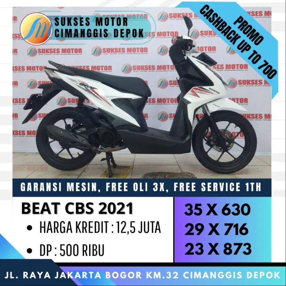 BEAT CBS 2021 CASH KREDIT KARTU KREDIT 0% [SUKSES MOTOR]