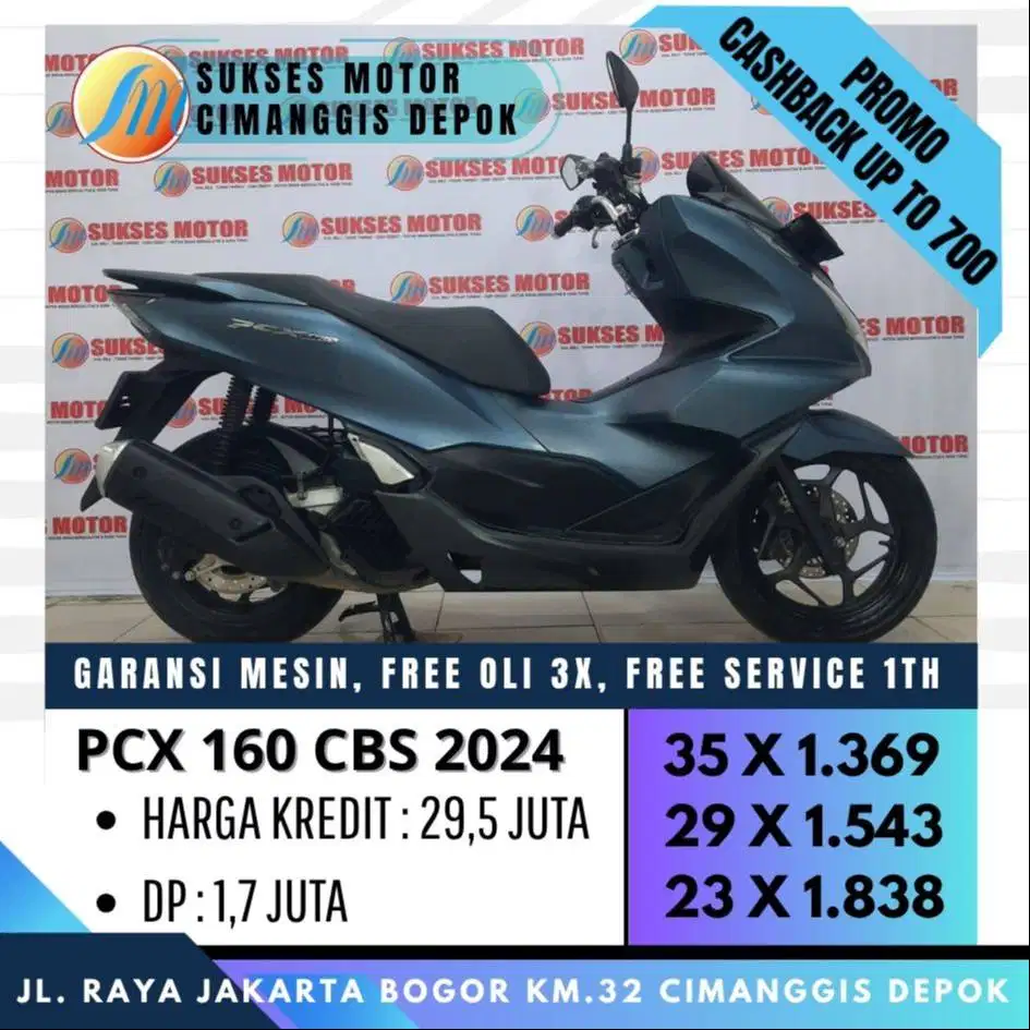 HONDA PCX 160 CBS 2024 MULUS UNIT BERGARANSI [SUKSES MOTOR]