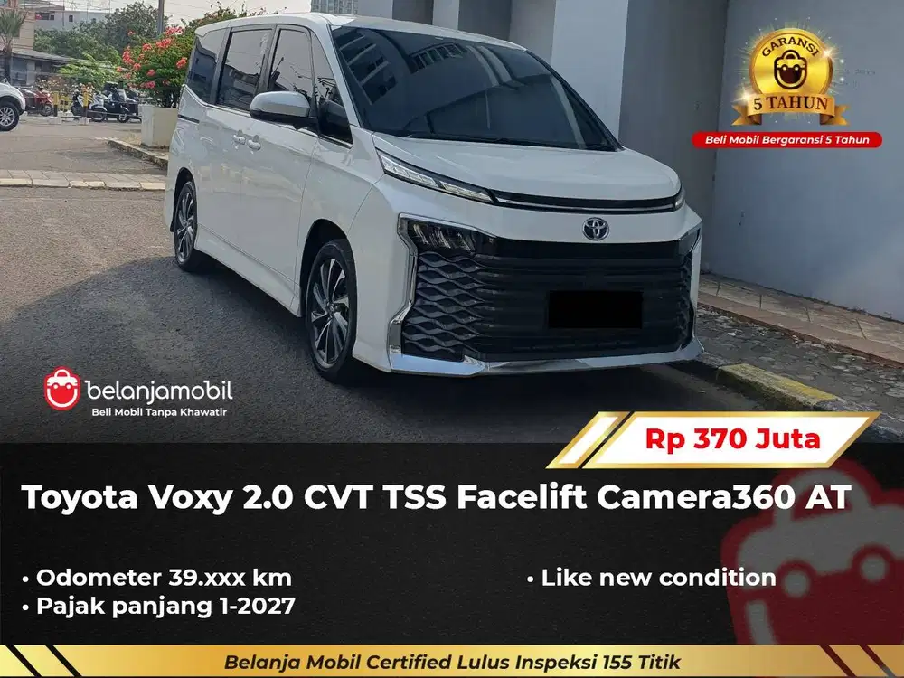 [ GARANSI 5TH ] Toyota Voxy 2.0 CVT TSS Facelift Camera360 2022/2023