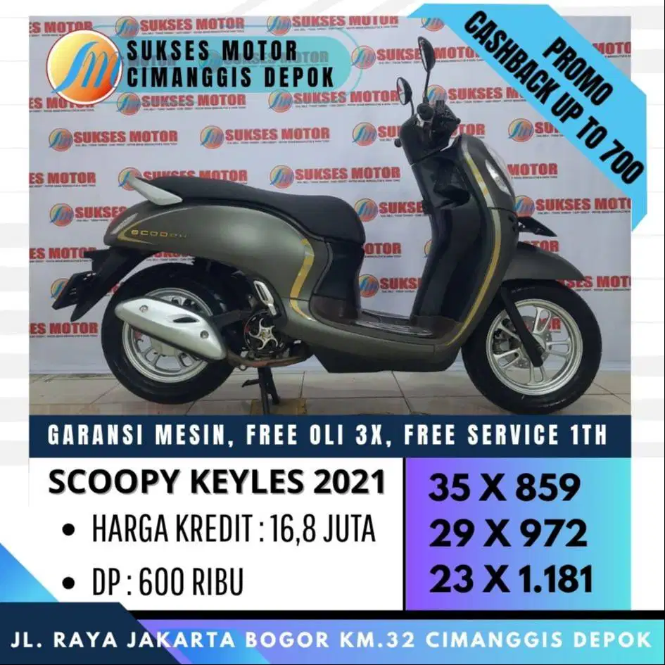 DP 600 SCOOPY KEYLESS 2021 PROMO DP CICILAN RINGAN [SUKSES MOTOR]