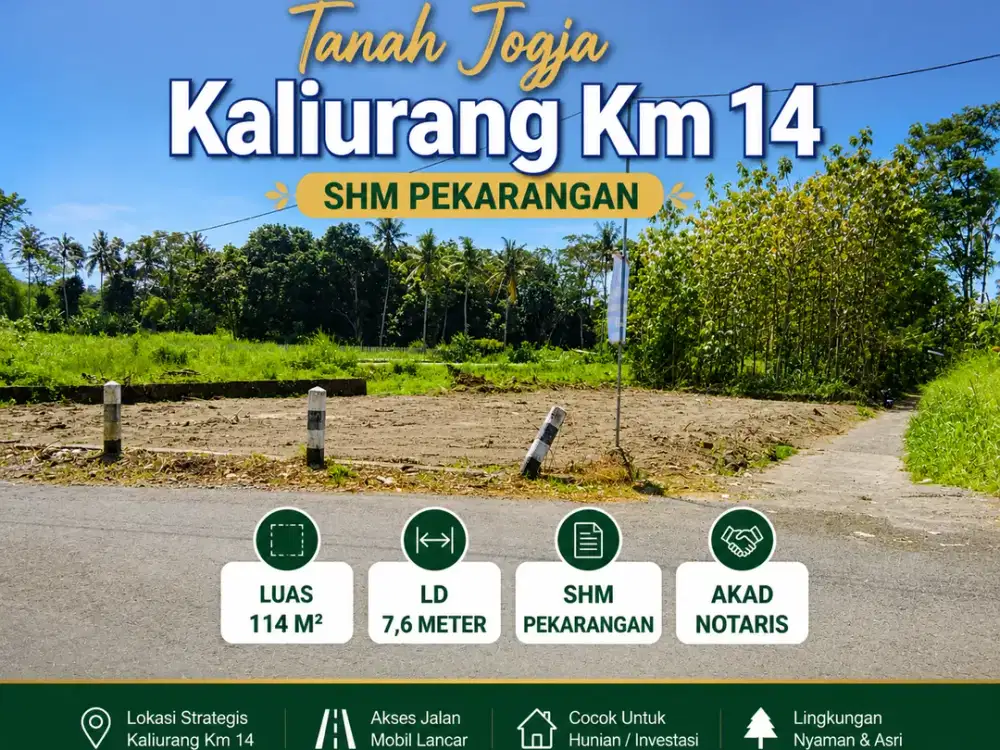 Dijual Tanah Murah Jogja Kaliurang KM 14 Dekat Kampus UII SHMP