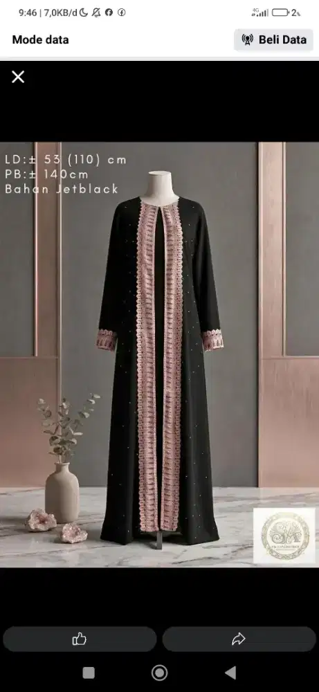 Abaya hitam renda