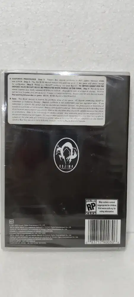 Metal Gear Solid 4 Promo DVD – Sealed Rare Item