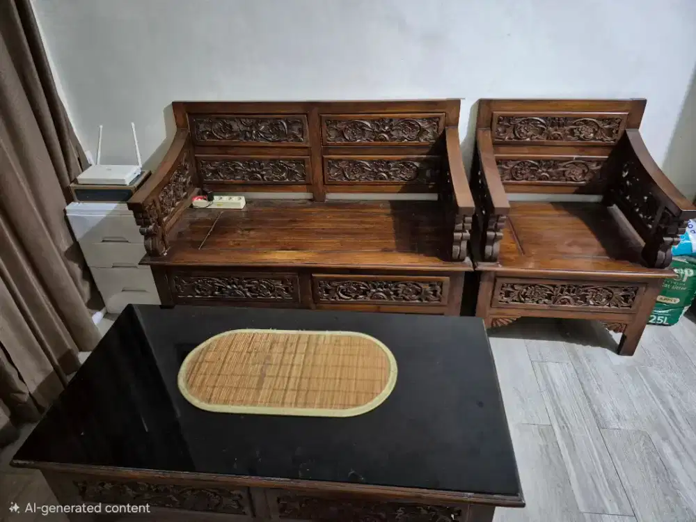 Dijual kursi dan meja tamu jati